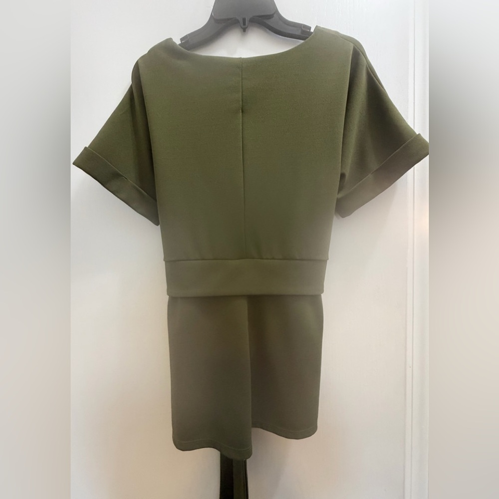 Worthington Olive Green Tie-Waist Blouse